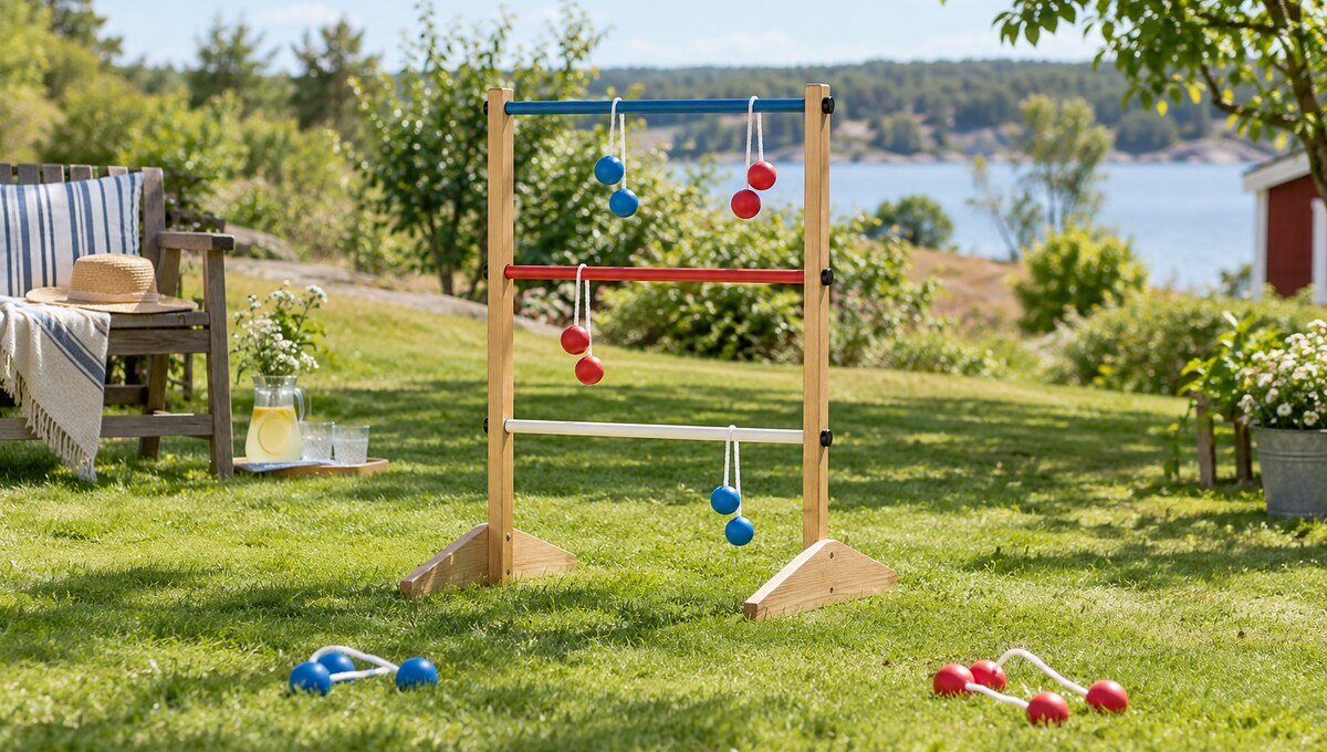 Steggolf uppställt utomhus inför spel