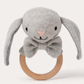 Teddykompaniet Teddy Organic Skallra Kanin Grå Stickad 14cm