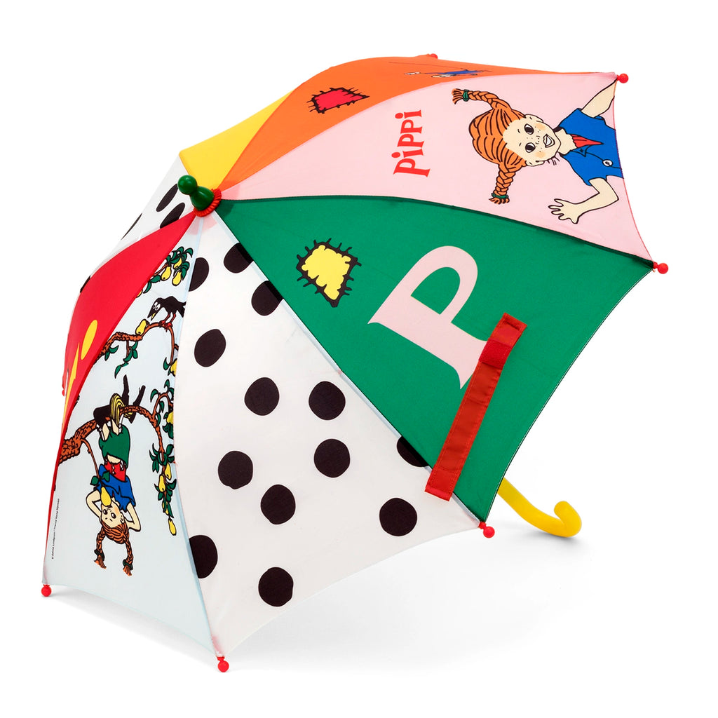 Pippi Paraply med färgglatt motiv