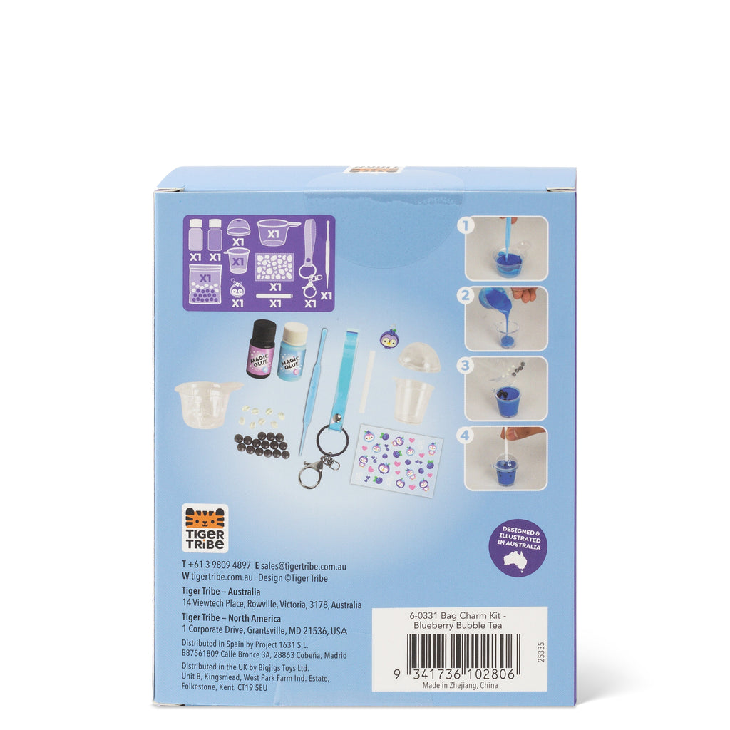 Tiger Tribe Pysselbox Bag Charm Blueberry Bubble Tea – bild 10