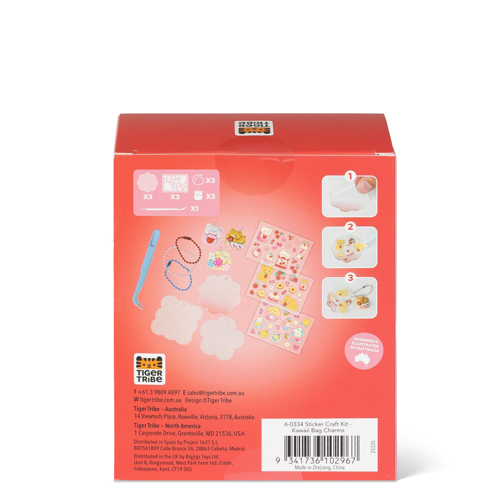 Tiger Tribe Klistermärken Sticker Craft Kit Kawaii Bag Charms – bild 10