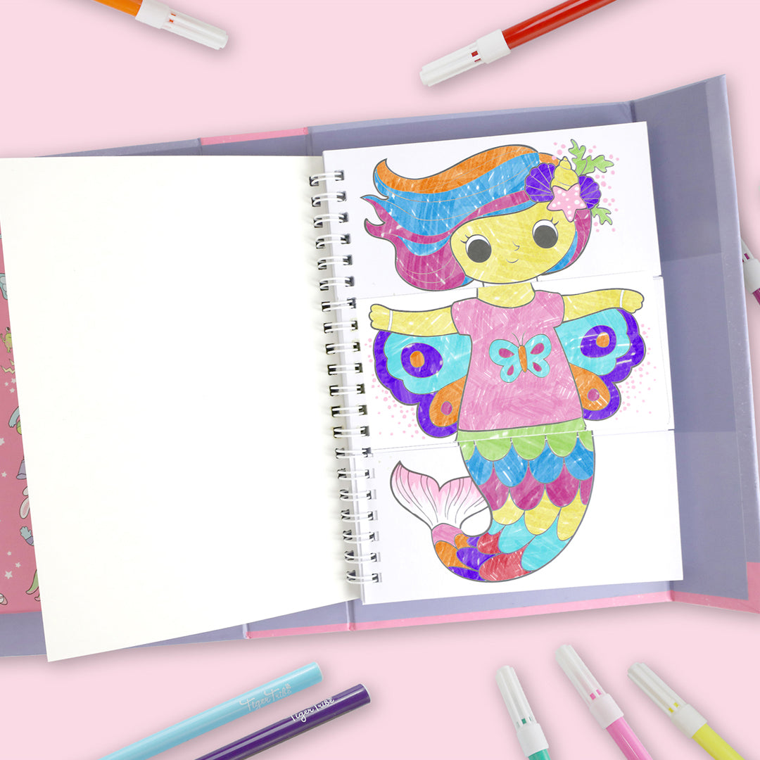 Tiger Tribe Pysselbok Mash-up Colouring Set Dress Ups
