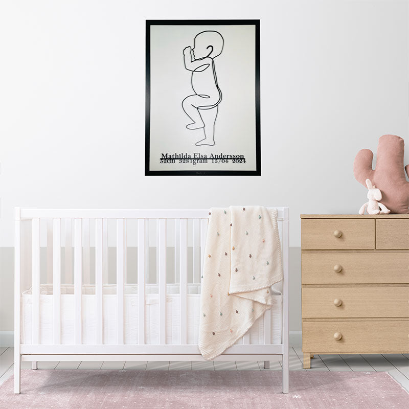 Personlig födelsetavla i naturlig storlek, 50x70cm