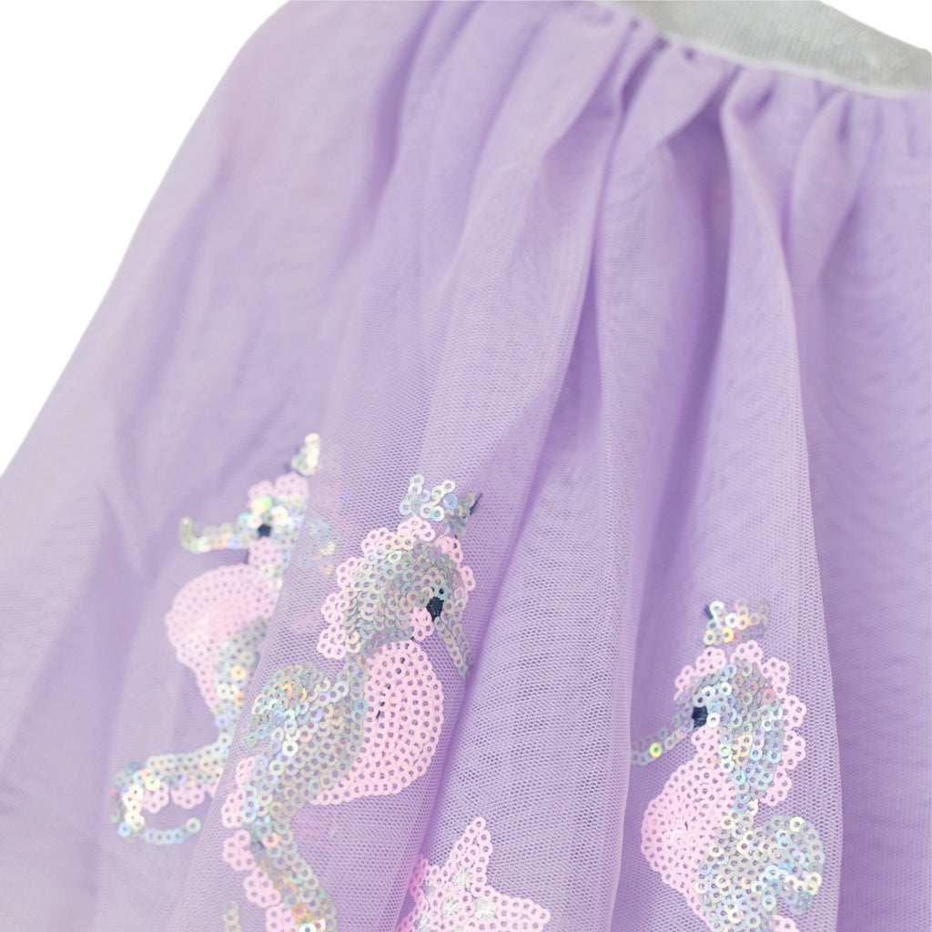 Pellianni Sequin Tutu Lila med Sjöhästar