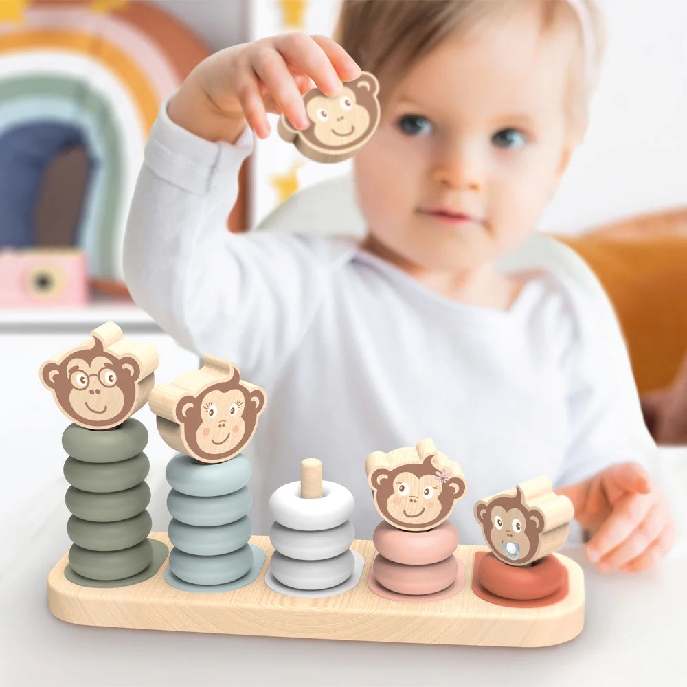 Speedy Monkey Stapelleksak Monkey Family