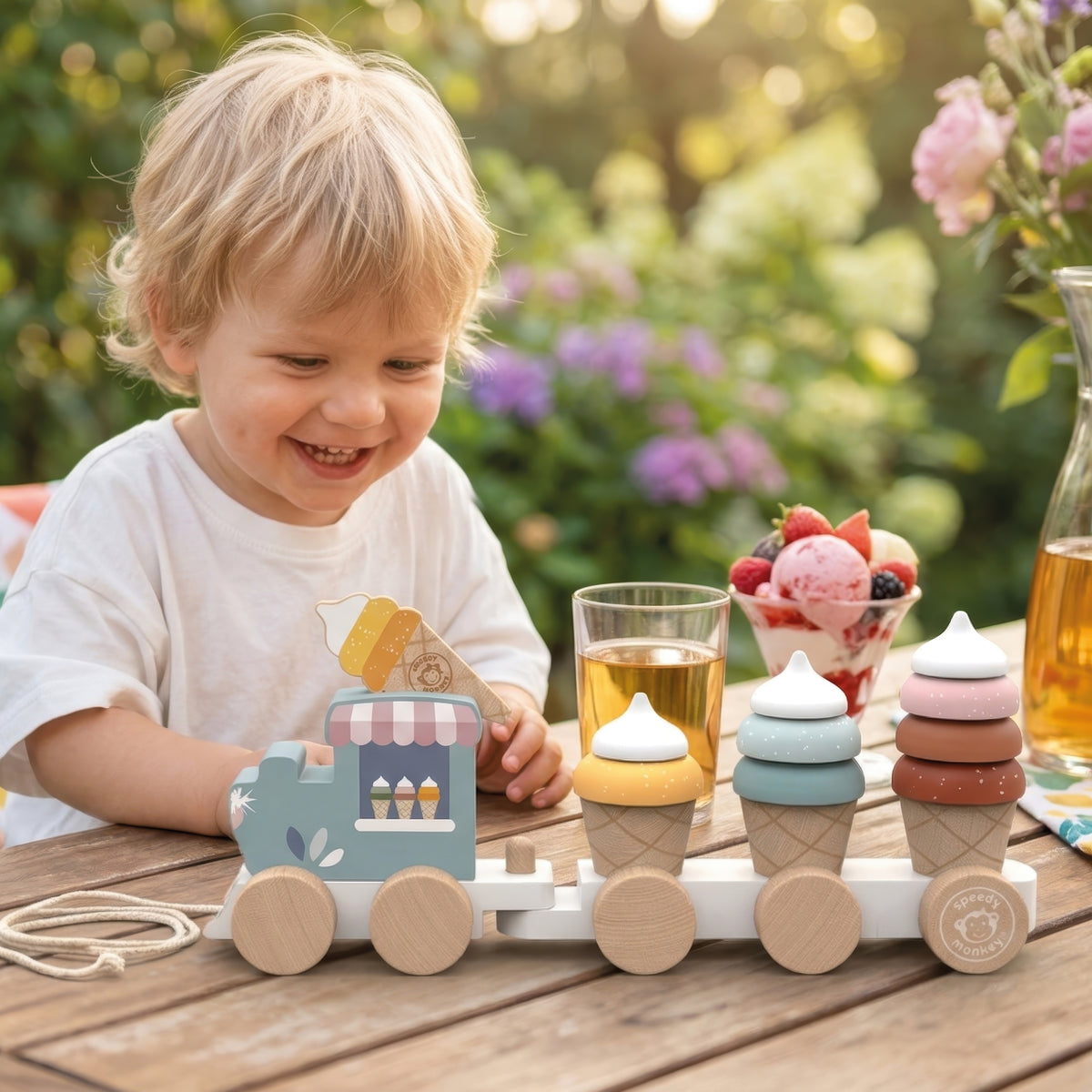 Speedy Monkey Dragleksak Ice Cream Train – lifestylebild