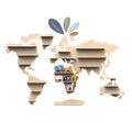 Speedy Monkey World Map Animal Shelf med 6 djur