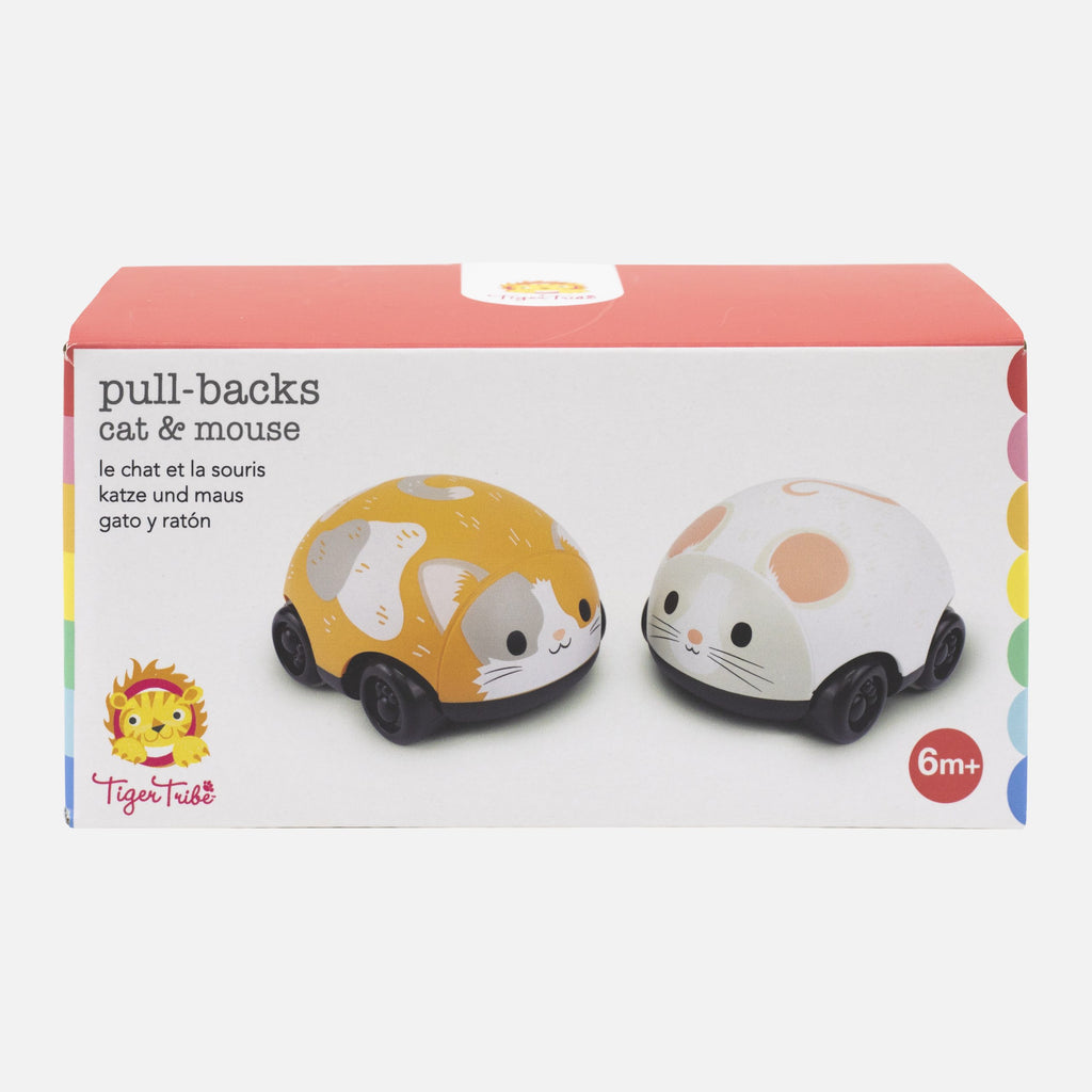 Tiger Tribe Leksaksbil Cat and Mouse Pull-backs (2st)