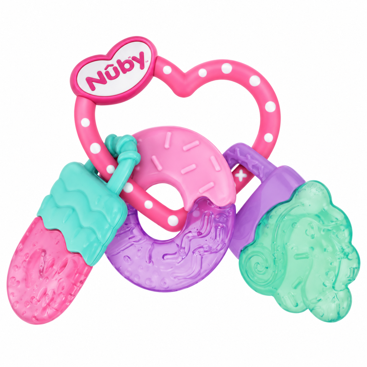 Nuby Bitring Icy Bite Sweets Rosa/Turkos/Lila +3m