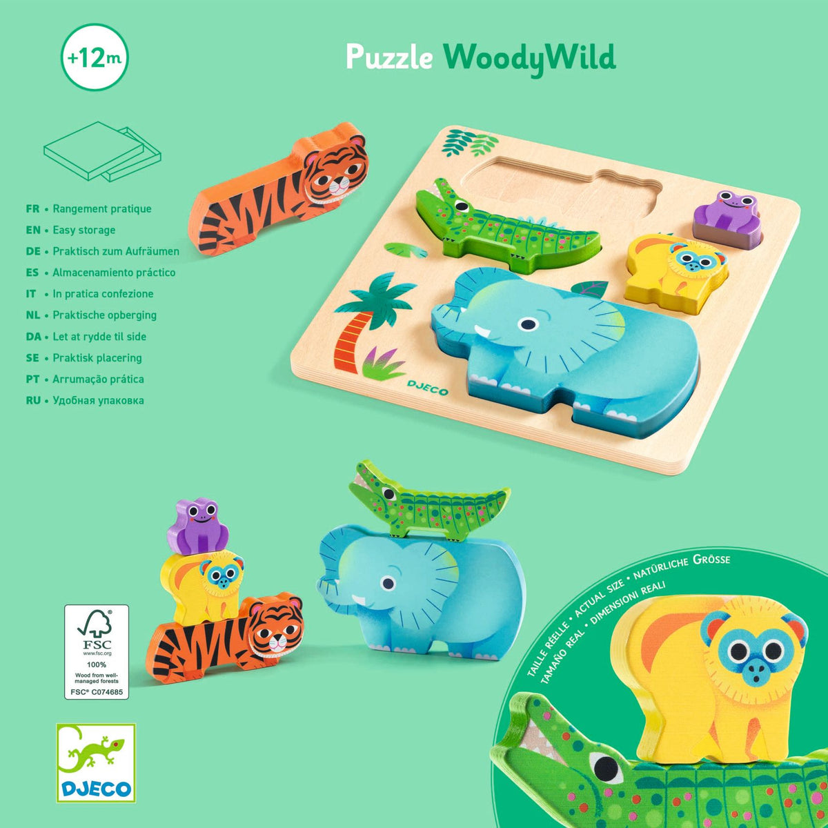 Djeco Träpussel WoodyWild (5 bitar)