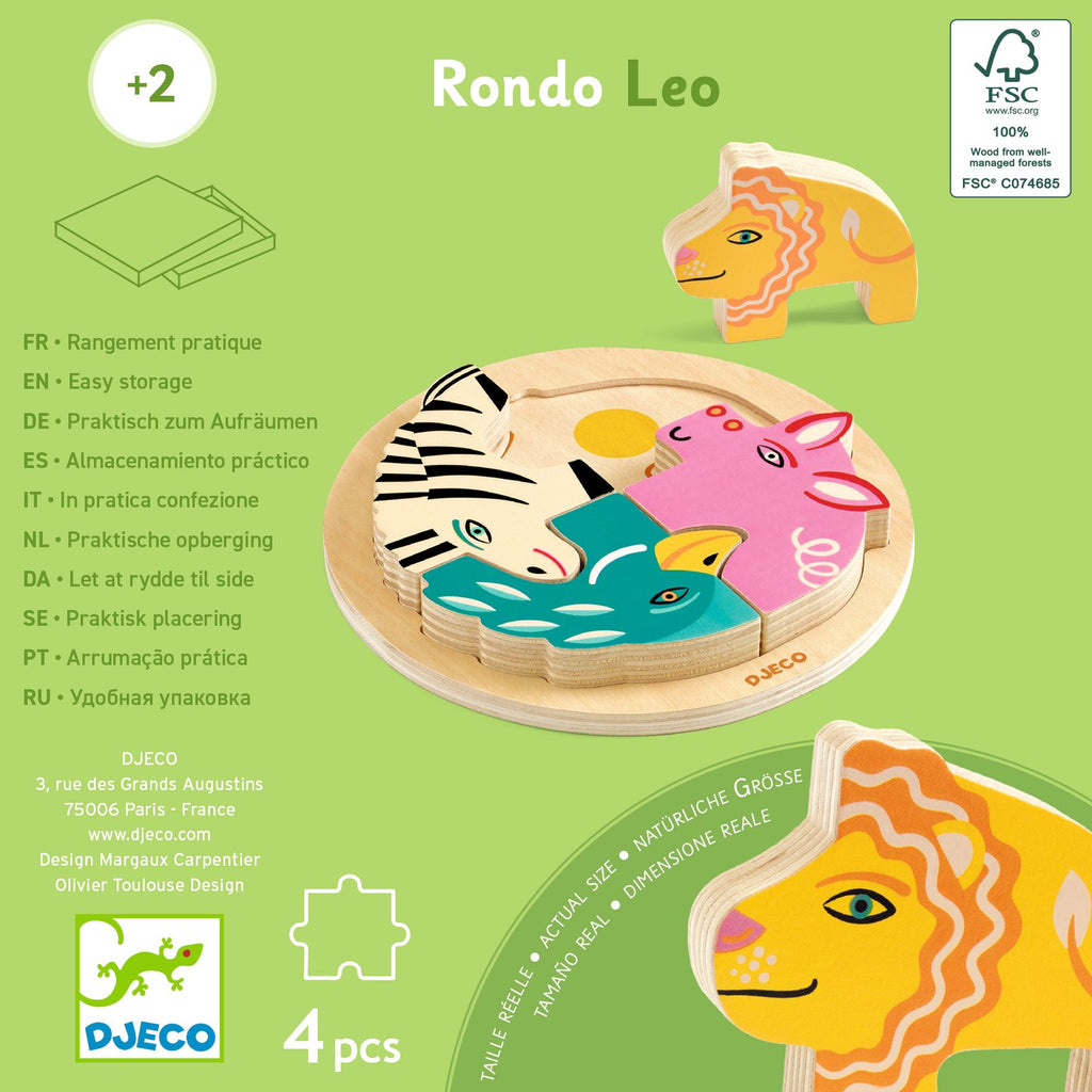 Djeco Reliefpussel Rondo Leo (4 bitar)