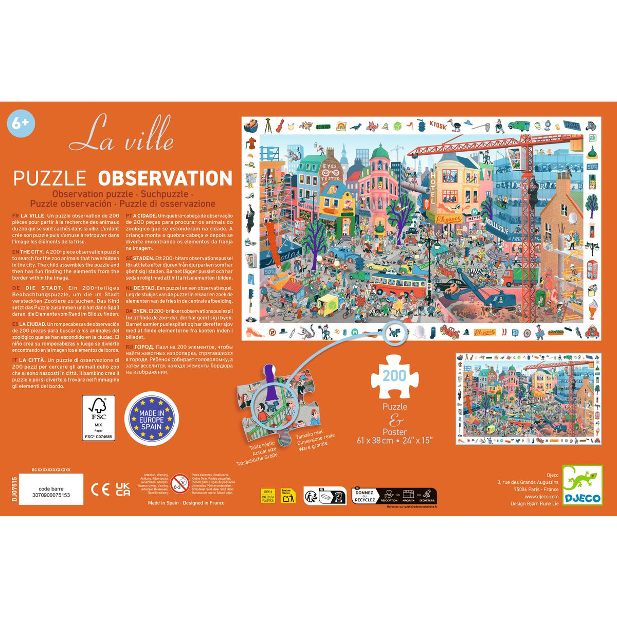 Djeco Observationspussel The City (200 bitar)