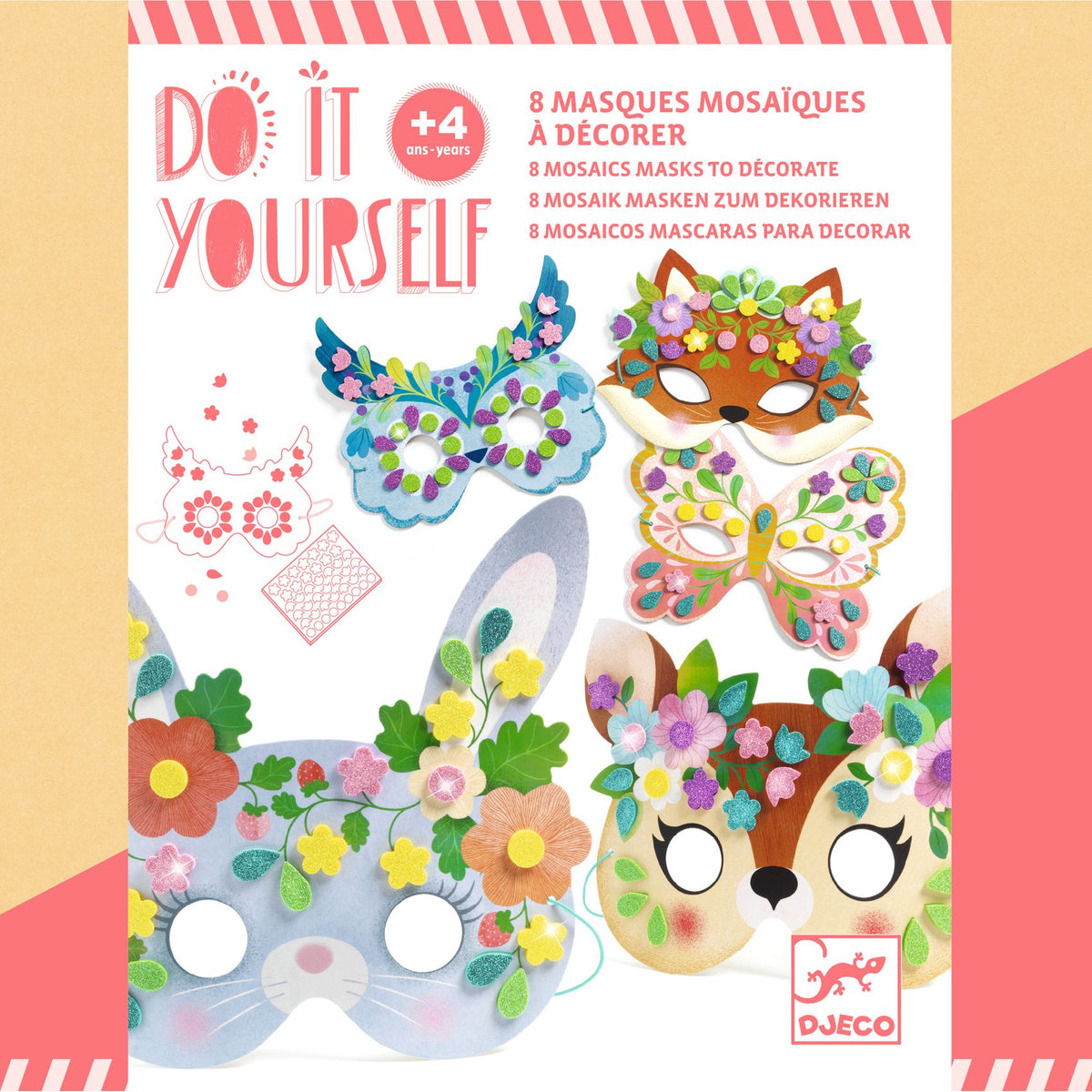 Djeco DIY Masker Skogsdjur (8 st)