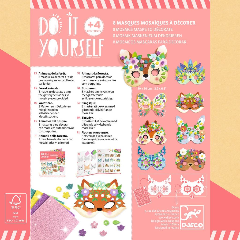Djeco DIY Masker Skogsdjur (8 st)