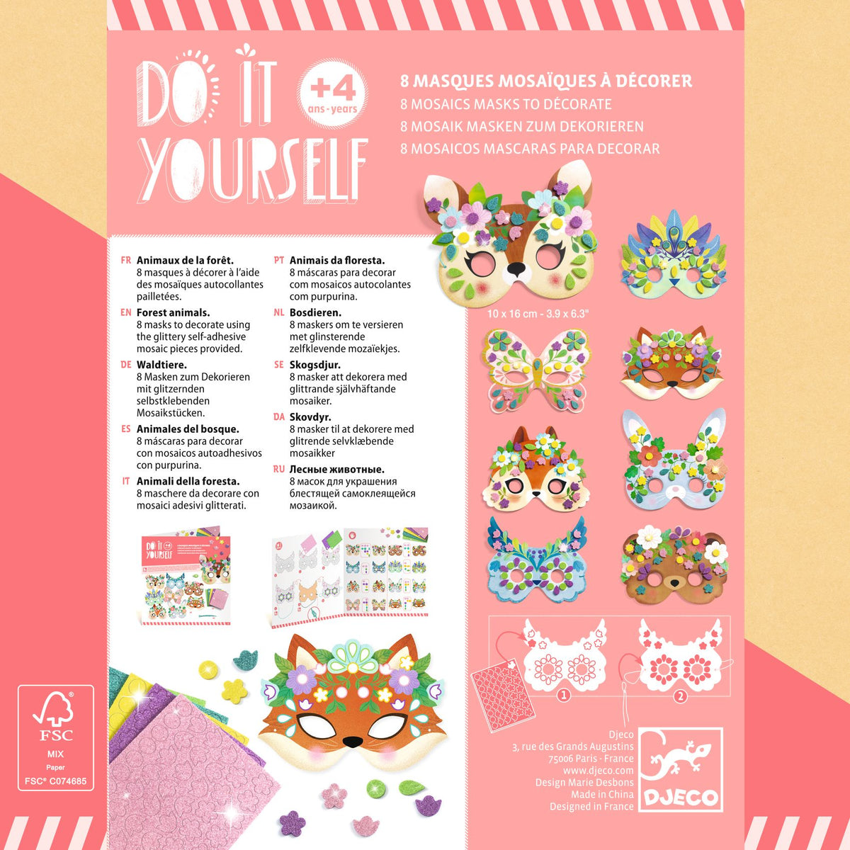 Djeco DIY Masker Skogsdjur (8 st)