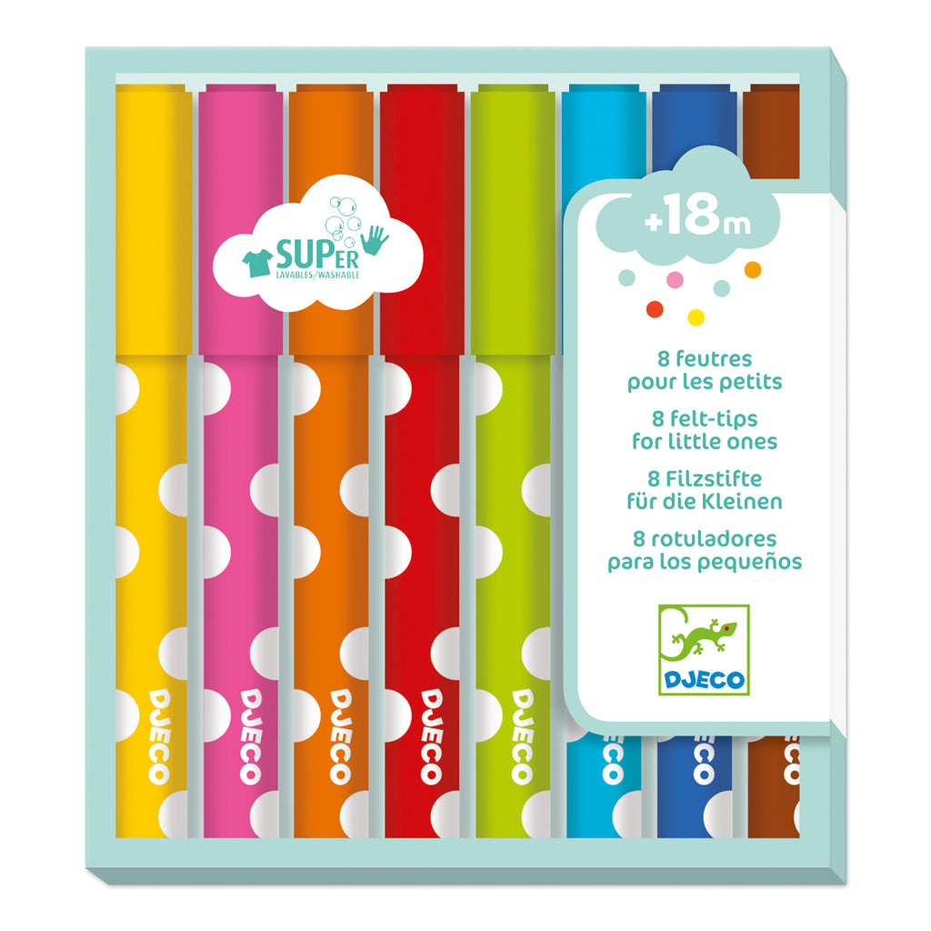 Djeco 8 felt-tips for youngsters