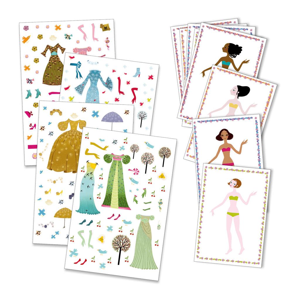 Djeco Klistermärken Dresses Through the Seasons