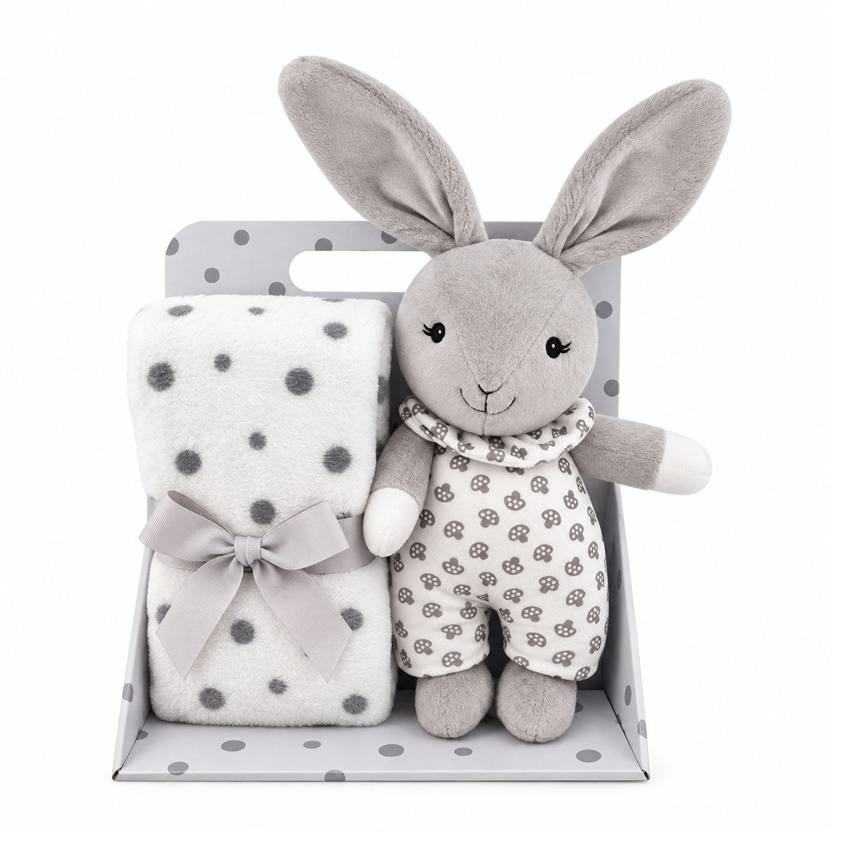 Carlo Baby Presentset Fleecefilt & gosedjur Velvet Grå Kanin