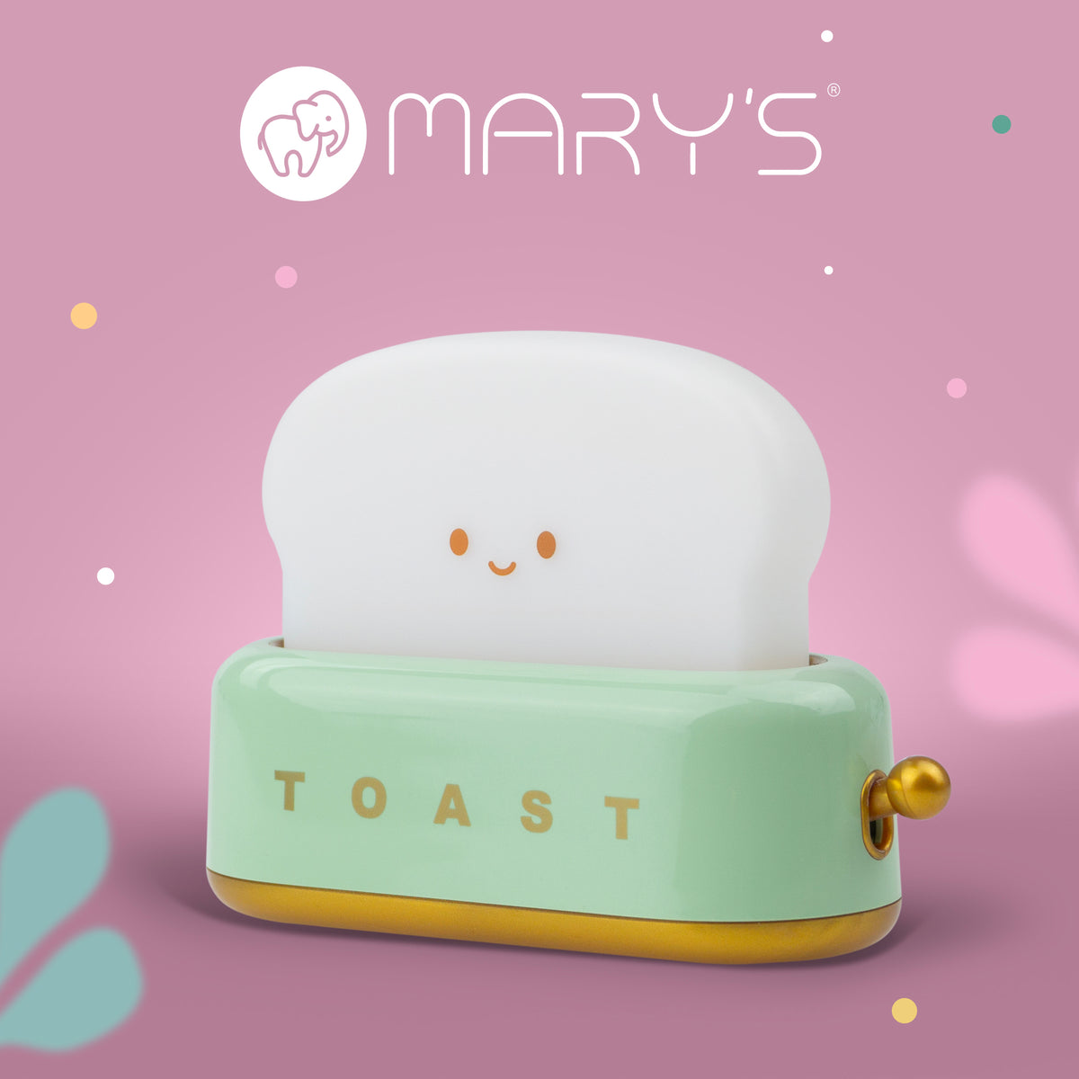 Mary's LED-Nattlampa Toaster Grön (USB-laddning)