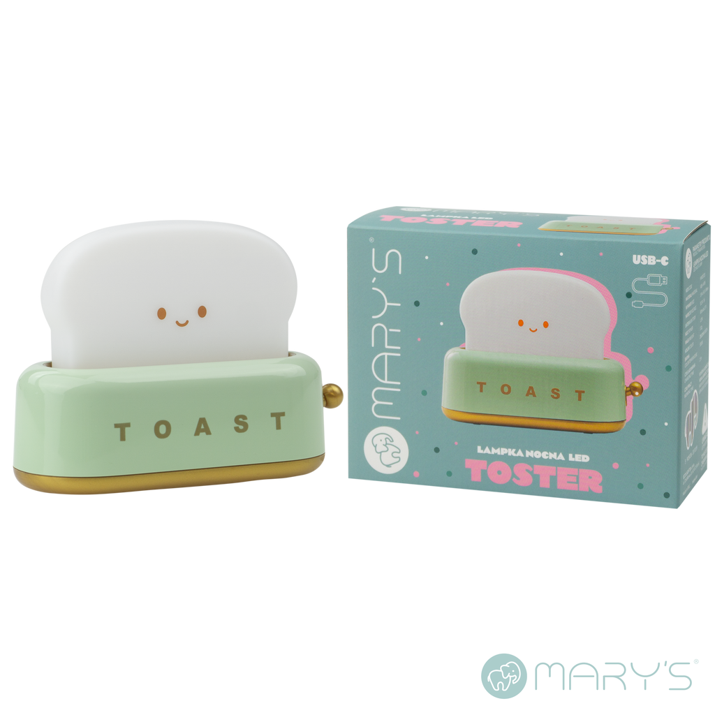 Mary's LED-Nattlampa Toaster Grön (USB-laddning)