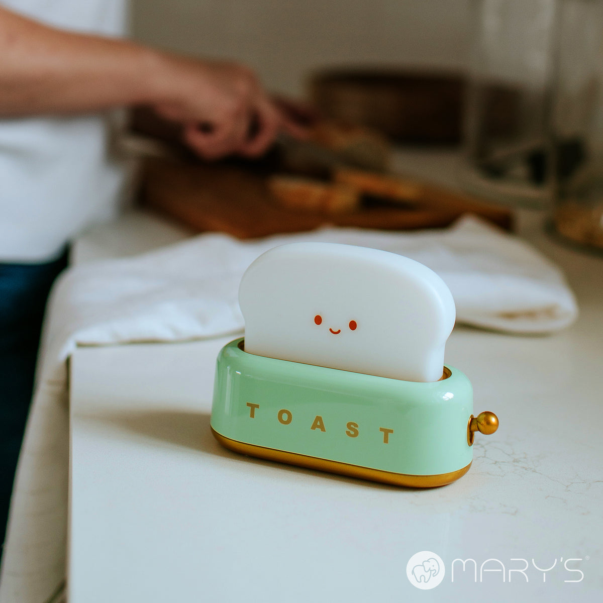 Mary's LED-Nattlampa Toaster Grön (USB-laddning)