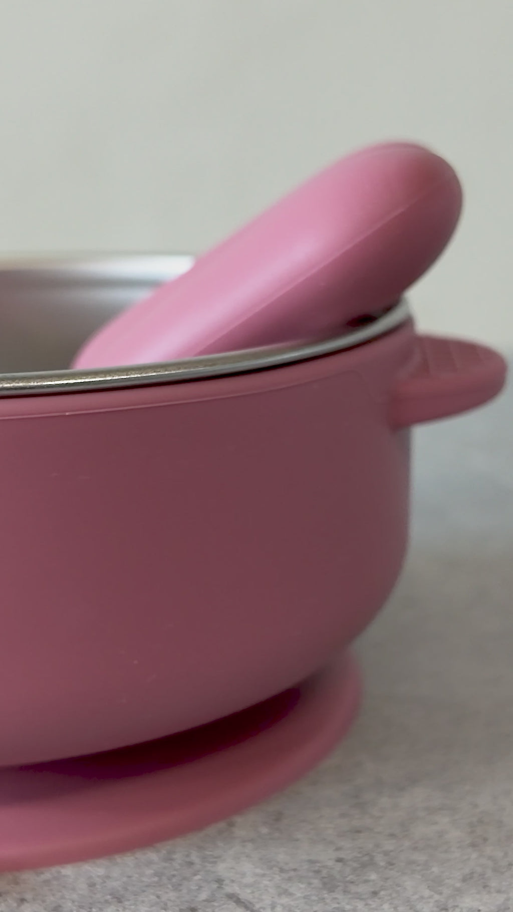 Lily & Lo Sugproppsskål med bestick Silikon & Rostfritt Stål