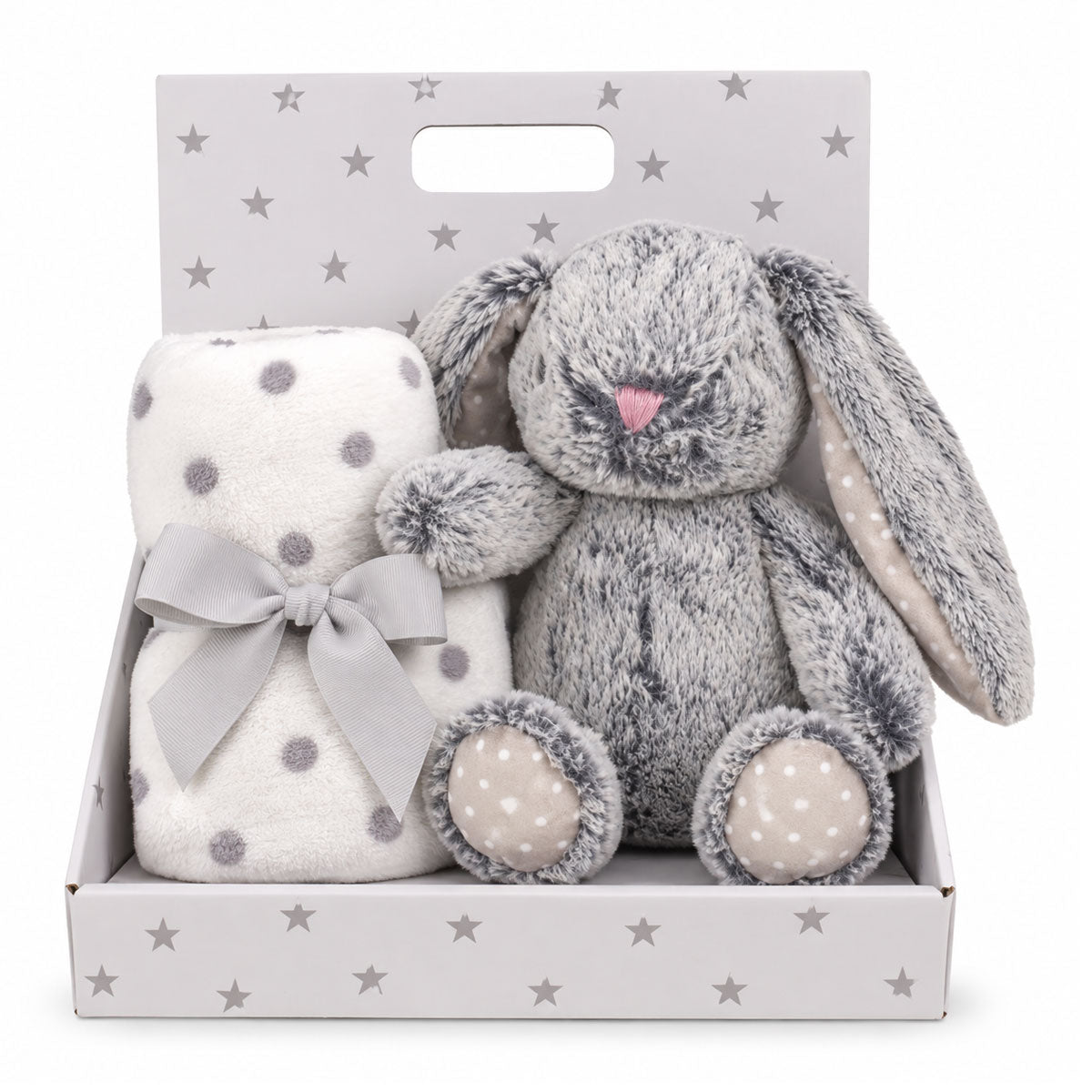 Carlo Baby Presentset Fleecefilt & gosedjur Grå Kanin