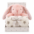 Carlo Baby Presentset Fleecefilt & gosedjur Rosa Kanin